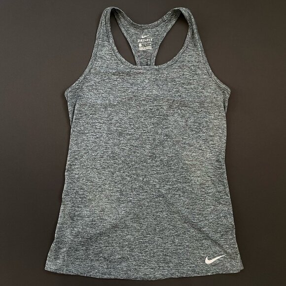 Nike Tops - Nike Women’s Small Dri-Fit Tank Top Gray Heather Fitness Gym Stretch Logo